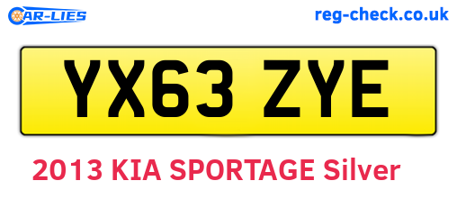 YX63ZYE are the vehicle registration plates.