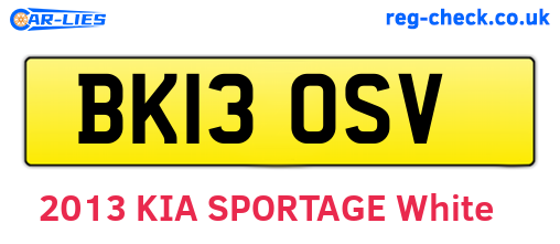 BK13OSV are the vehicle registration plates.