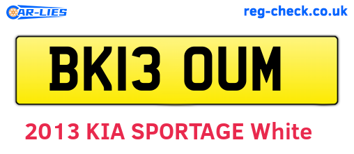BK13OUM are the vehicle registration plates.
