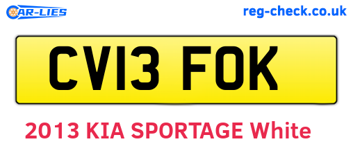 CV13FOK are the vehicle registration plates.