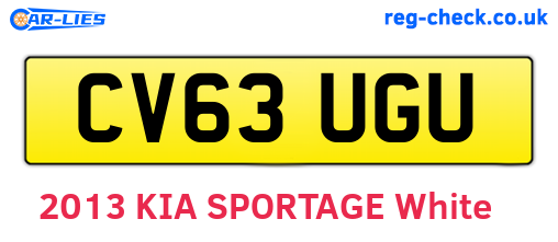 CV63UGU are the vehicle registration plates.