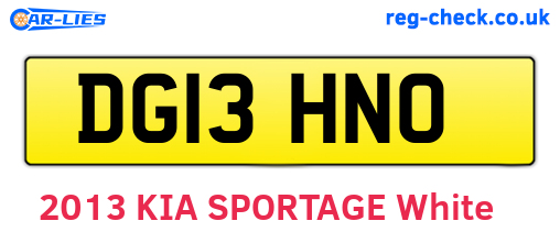 DG13HNO are the vehicle registration plates.