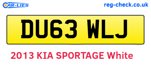 DU63WLJ are the vehicle registration plates.