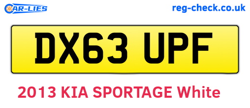 DX63UPF are the vehicle registration plates.