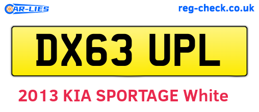 DX63UPL are the vehicle registration plates.