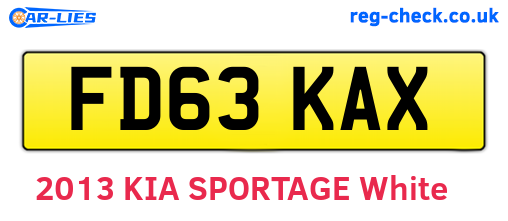 FD63KAX are the vehicle registration plates.