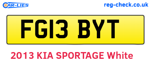 FG13BYT are the vehicle registration plates.
