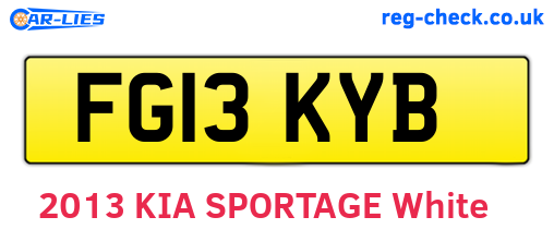 FG13KYB are the vehicle registration plates.