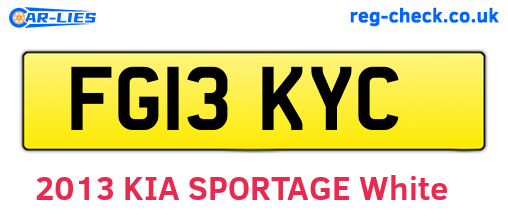 FG13KYC are the vehicle registration plates.