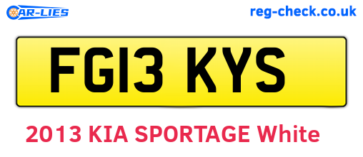FG13KYS are the vehicle registration plates.
