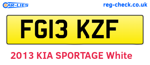 FG13KZF are the vehicle registration plates.