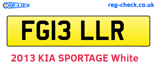 FG13LLR are the vehicle registration plates.