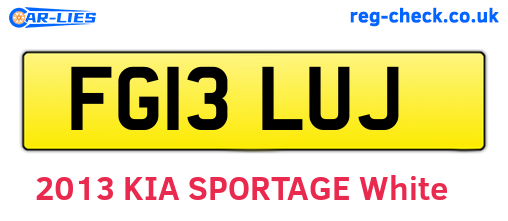 FG13LUJ are the vehicle registration plates.