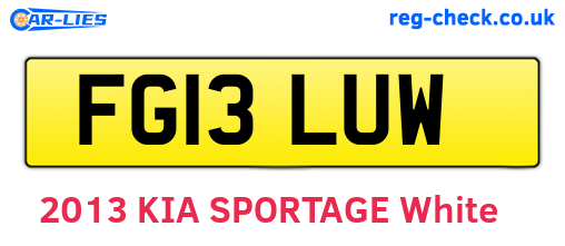 FG13LUW are the vehicle registration plates.