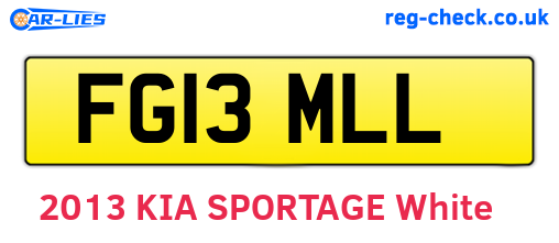FG13MLL are the vehicle registration plates.