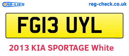 FG13UYL are the vehicle registration plates.