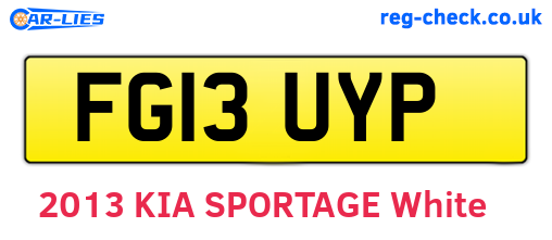 FG13UYP are the vehicle registration plates.