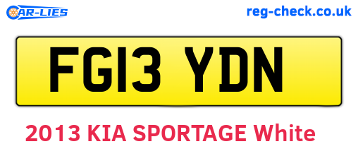 FG13YDN are the vehicle registration plates.