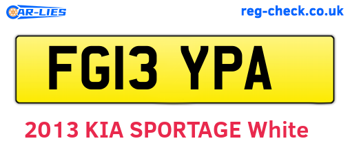 FG13YPA are the vehicle registration plates.