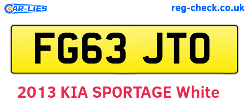 FG63JTO are the vehicle registration plates.