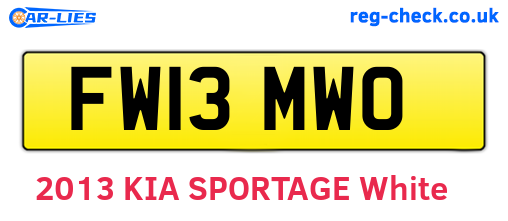 FW13MWO are the vehicle registration plates.