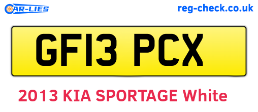 GF13PCX are the vehicle registration plates.