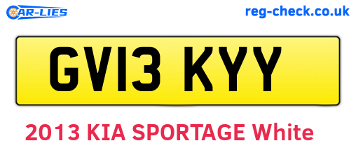 GV13KYY are the vehicle registration plates.
