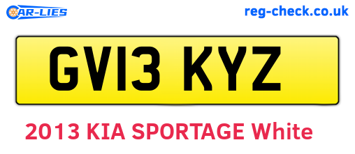 GV13KYZ are the vehicle registration plates.