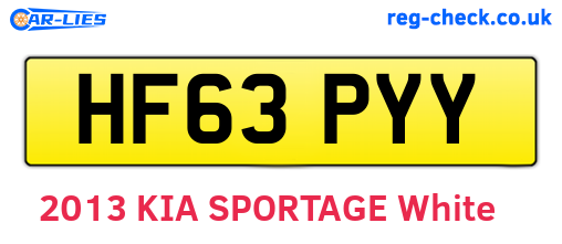 HF63PYY are the vehicle registration plates.