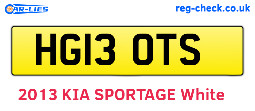 HG13OTS are the vehicle registration plates.