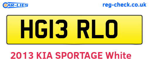 HG13RLO are the vehicle registration plates.