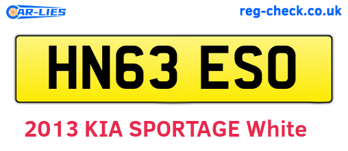 HN63ESO are the vehicle registration plates.