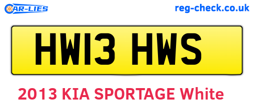 HW13HWS are the vehicle registration plates.