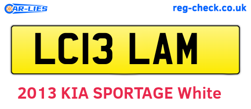 LC13LAM are the vehicle registration plates.