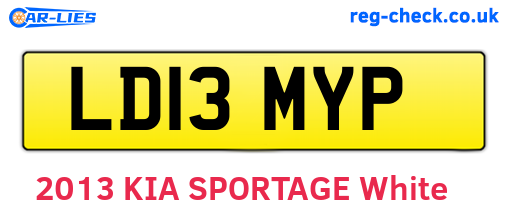 LD13MYP are the vehicle registration plates.