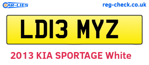 LD13MYZ are the vehicle registration plates.