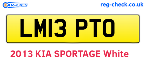 LM13PTO are the vehicle registration plates.