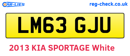 LM63GJU are the vehicle registration plates.