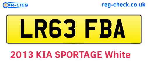 LR63FBA are the vehicle registration plates.