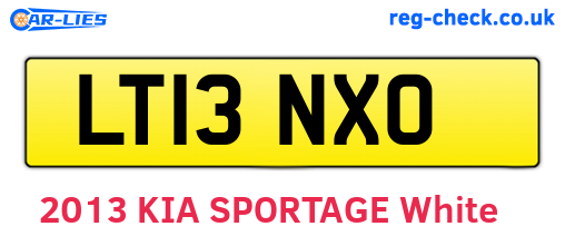 LT13NXO are the vehicle registration plates.