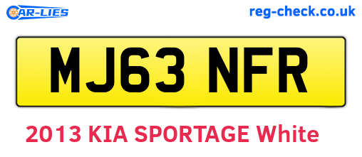 MJ63NFR are the vehicle registration plates.