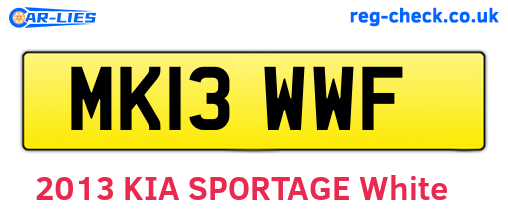 MK13WWF are the vehicle registration plates.