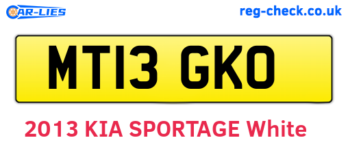MT13GKO are the vehicle registration plates.