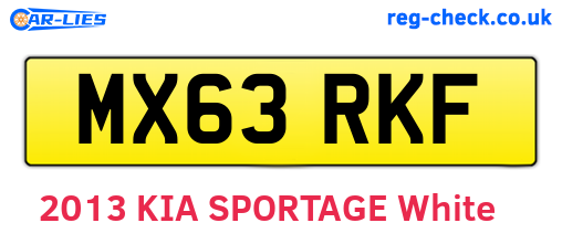 MX63RKF are the vehicle registration plates.