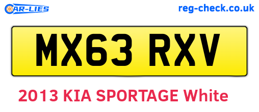 MX63RXV are the vehicle registration plates.