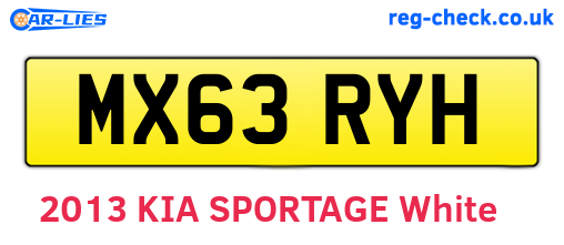 MX63RYH are the vehicle registration plates.