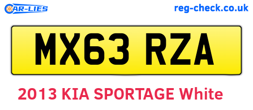 MX63RZA are the vehicle registration plates.