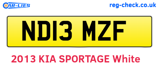 ND13MZF are the vehicle registration plates.