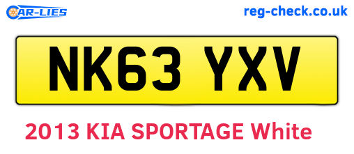 NK63YXV are the vehicle registration plates.