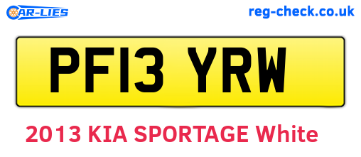PF13YRW are the vehicle registration plates.
